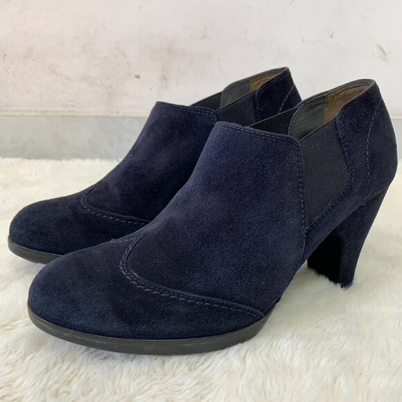 Paul Green Shoes - Paul Green Women's Blue Suede Leather Heeled Ankle Booties Size 5 1/2 UK / 8 US